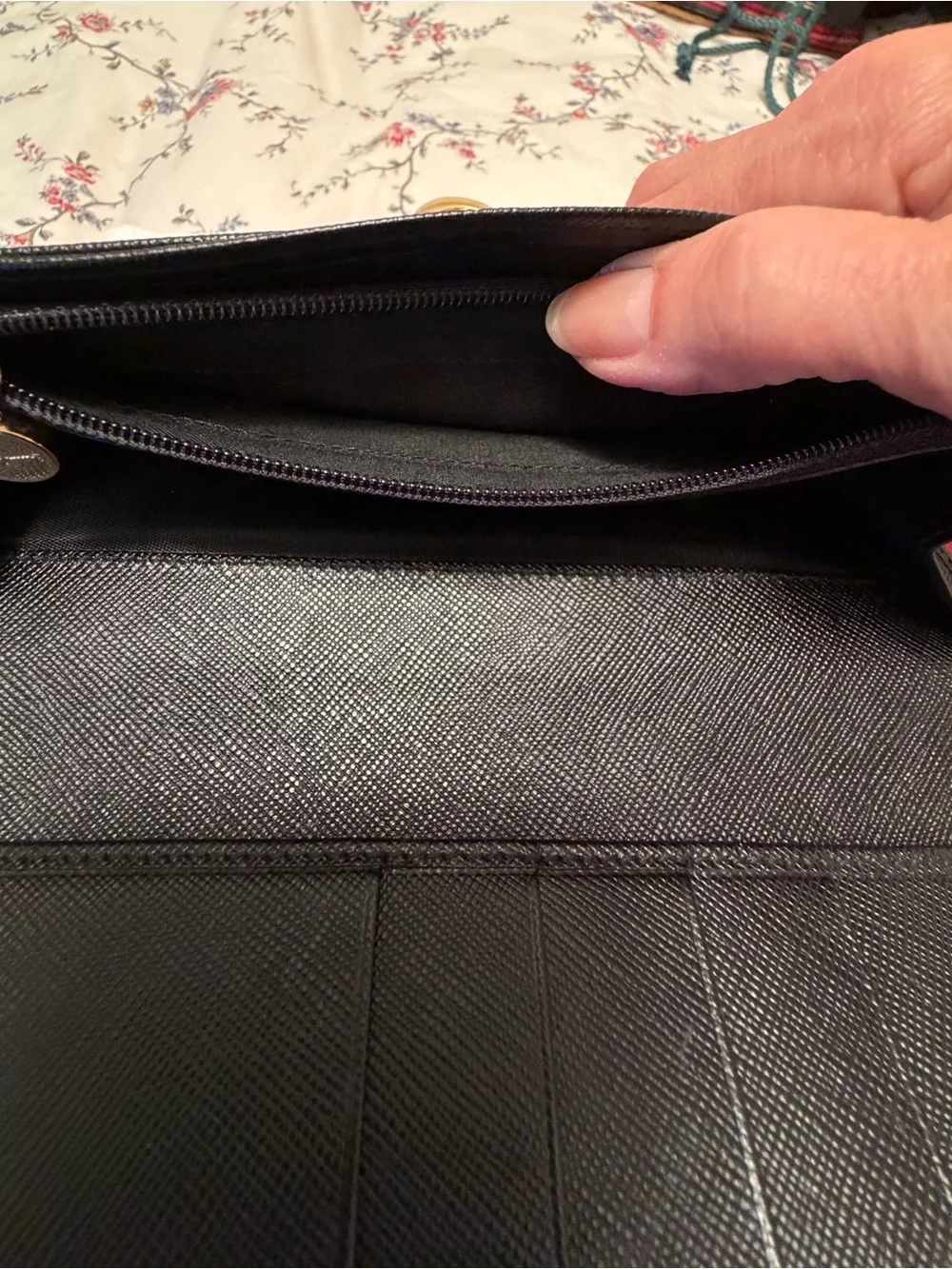 Salvatore Ferragamo Black Leather Long Wallet with Gold Gancini Accent - Picture 5 of 9